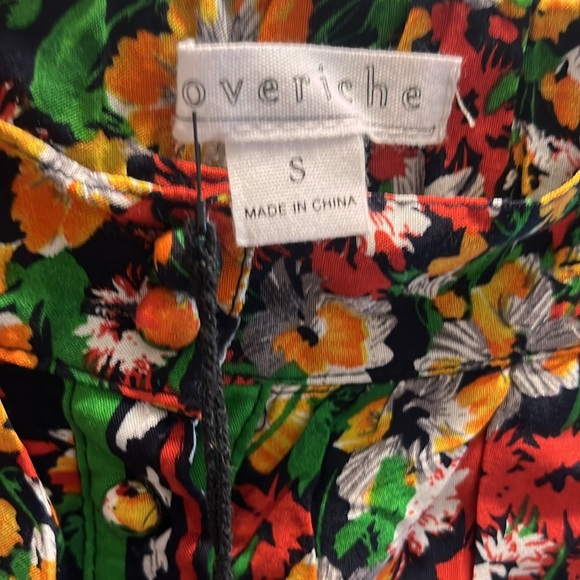 NWT - Love riche Maxi Navy Floral Print Skirt with Elastic Waist and Open Front - Picture 8 of 8